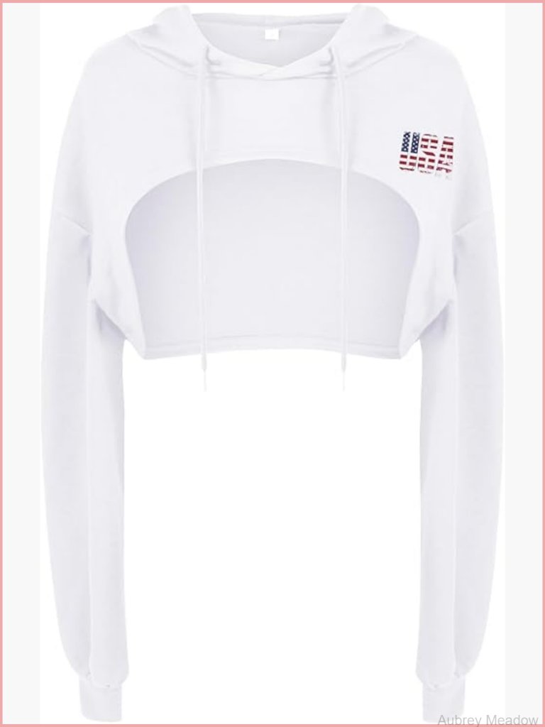 Crop Top Hoodie Long Sleeve Pullover Sexy Punk Rave Dance Festival